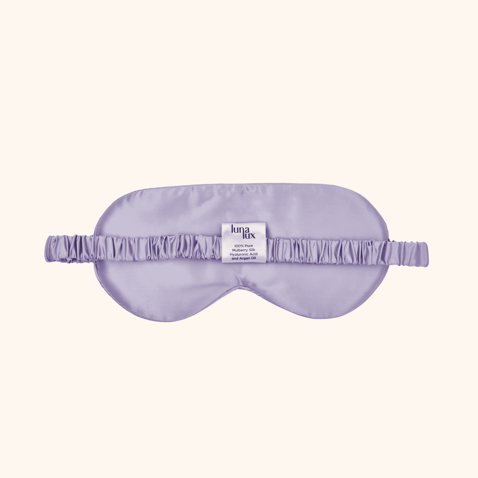 Silk Eye Mask: 100% Pure Mulberry Silk Sleep Eye Mask Infused with Hyaluronic Acid and Argan Oil - Lilac - Lunalux