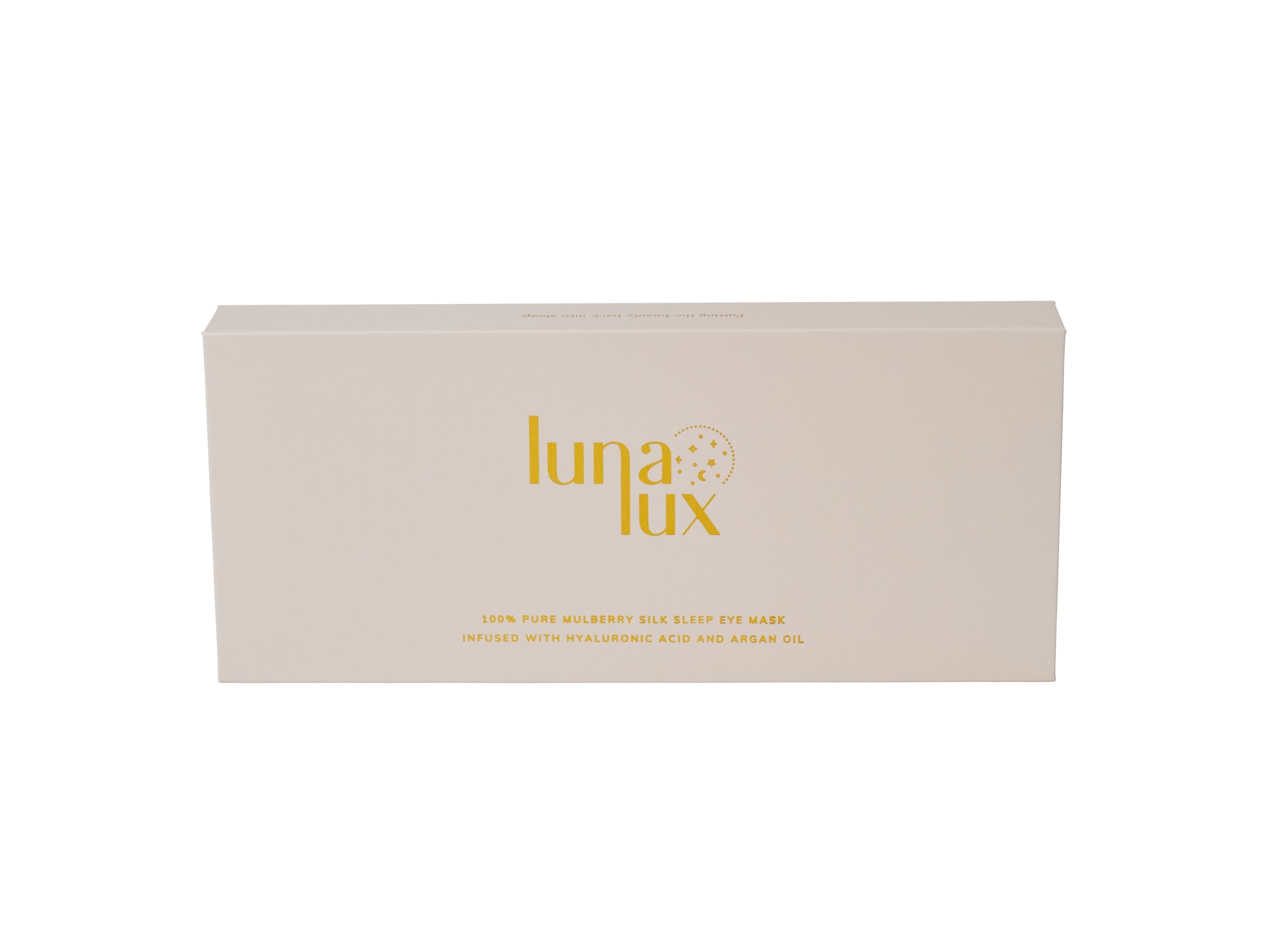 Lilac 100% Pure Mulberry Silk Sleep Eye Mask Infused with Hyaluronic Acid and Argan Oil - Lunalux