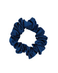 Midnight Blue 100% Pure Mulberry Silk Scrunchie Infused with Hyaluronic Acid and Argan Oil - Lunalux