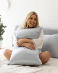 Twin Set Silver 100% Silk Pillowcases infused with Hyaluronic Acid and Argan Oil - Lunalux