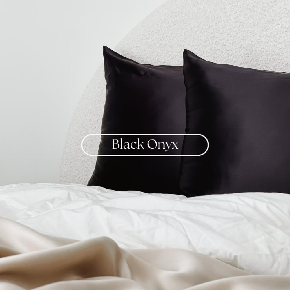 Silk Pillowcase Made For Your Skin & Hair - Black Twin Set - Lunalux