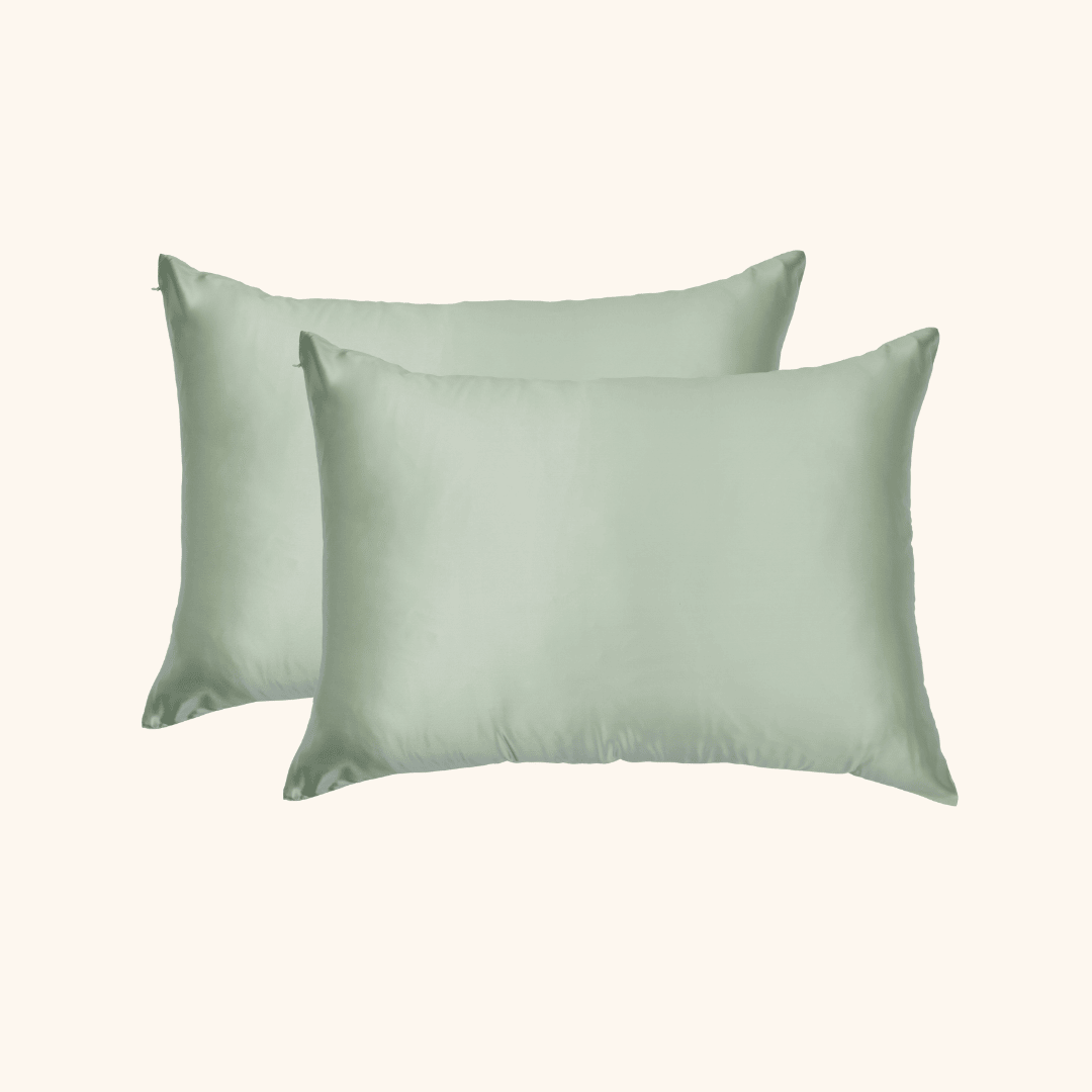 Silk Pillowcase Made For Your Skin & Hair - Sage Green Twin Set - Lunalux