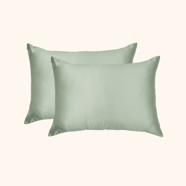 Silk Pillowcase Made For Your Skin & Hair - Sage Green Twin Set - Lunalux