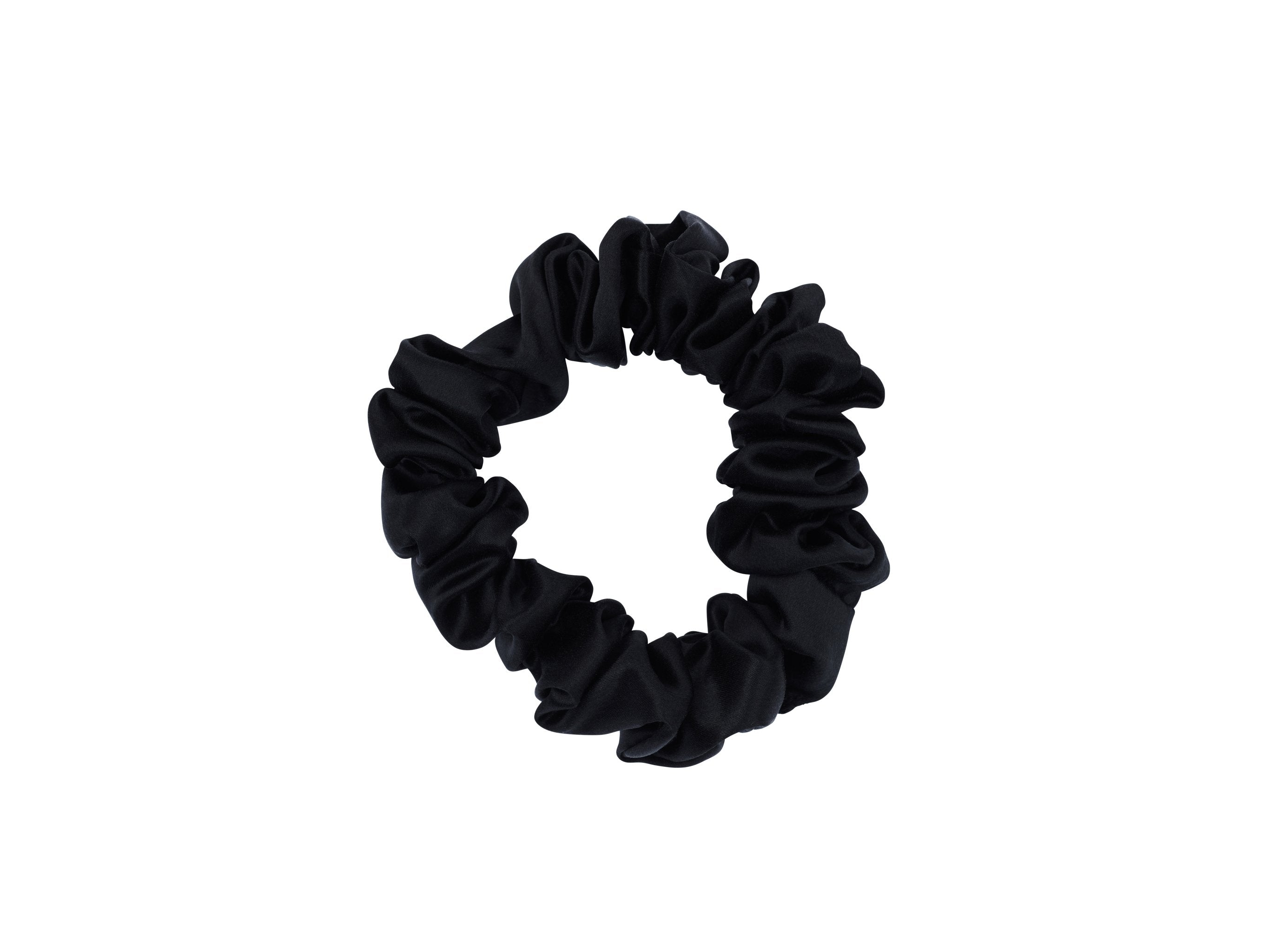 Black 100% Pure Mulberry Silk Scrunchie Infused with Hyaluronic Acid and Argan Oil - Lunalux