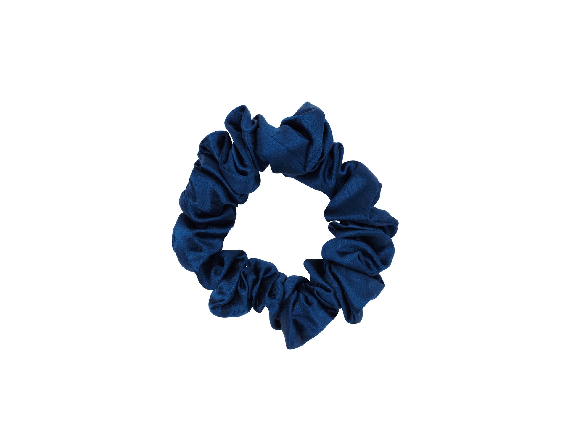 Midnight Blue 100% Pure Mulberry Silk Scrunchie Infused with Hyaluronic Acid and Argan Oil - Lunalux