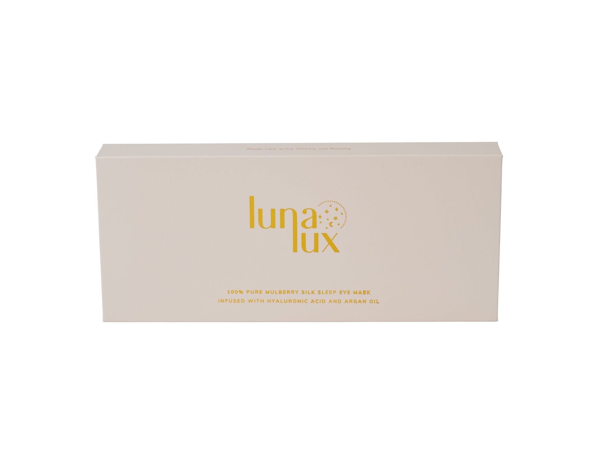 Midnight Blue 100% Pure Mulberry Silk Sleep Eye Mask Infused with Hyaluronic Acid and Argan Oil - Lunalux