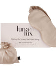 Nude 100% Pure Mulberry Silk Sleep Eye Mask Infused with Hyaluronic Acid and Argan Oil - Lunalux