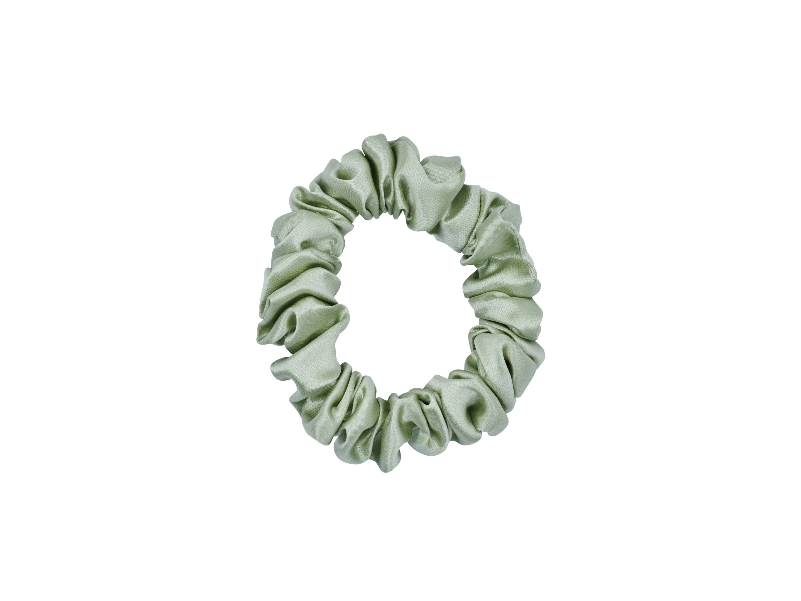 Sage Green 100% Pure Mulberry Silk Scrunchie Infused with Hyaluronic Acid and Argan Oil - Lunalux