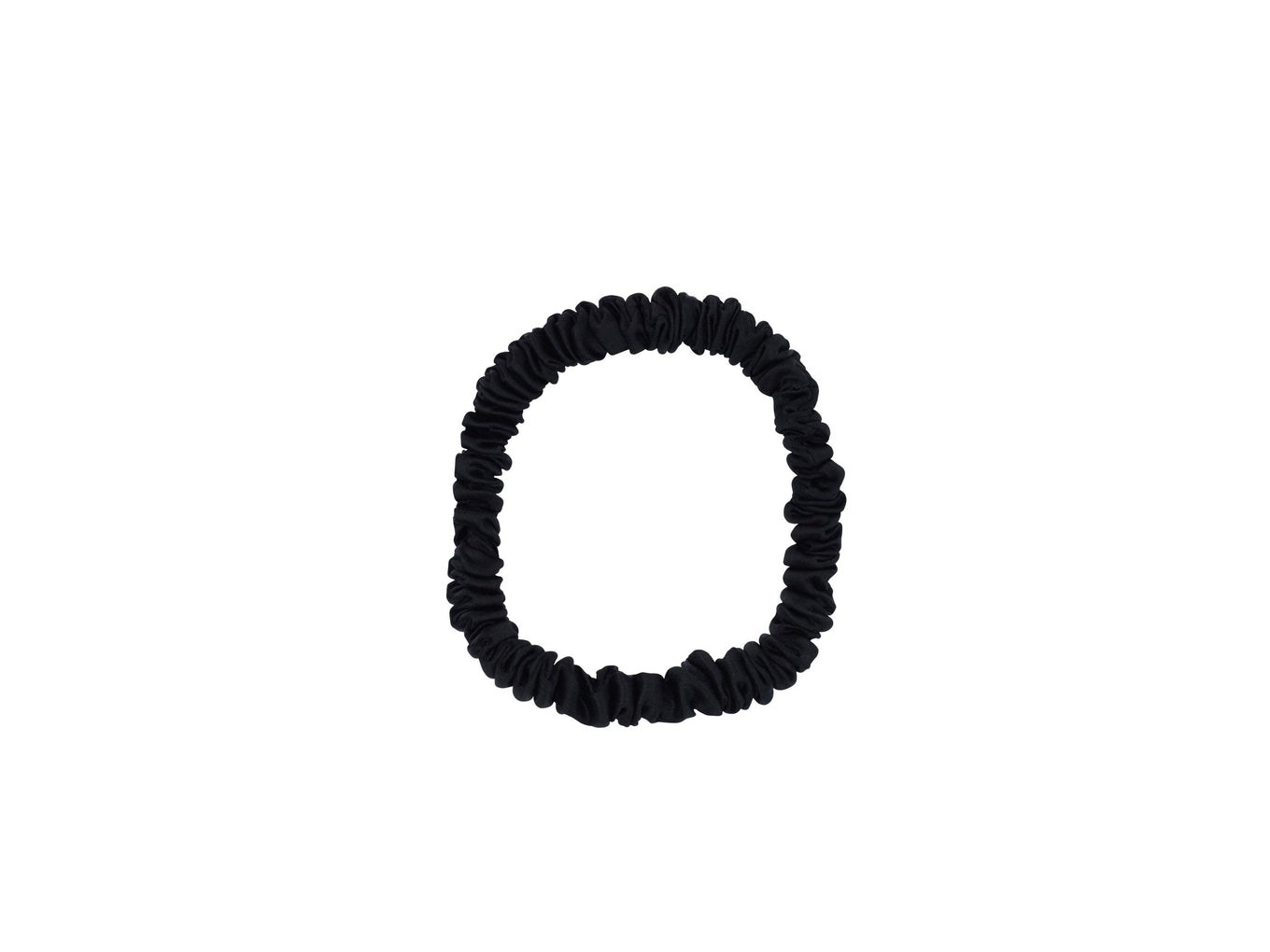 Slim Black100% Pure Mulberry Silk Scrunchie Infused with Hyaluronic Acid and Argan Oil - Lunalux