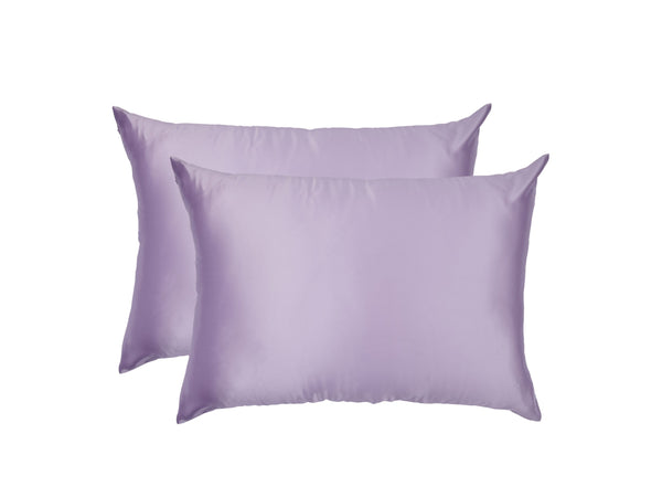 Twin Set Lilac 100% Silk Pillowcase infused with Hyaluronic Acid and Argan Oil. - Lunalux