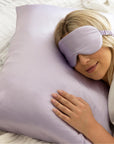 Twin Set Lilac 100% Silk Pillowcase infused with Hyaluronic Acid and Argan Oil. - Lunalux