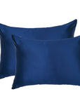 Twin Set Midnight Blue 100% Silk Pillowcase infused with Hyaluronic Acid and Argan Oil. - Lunalux