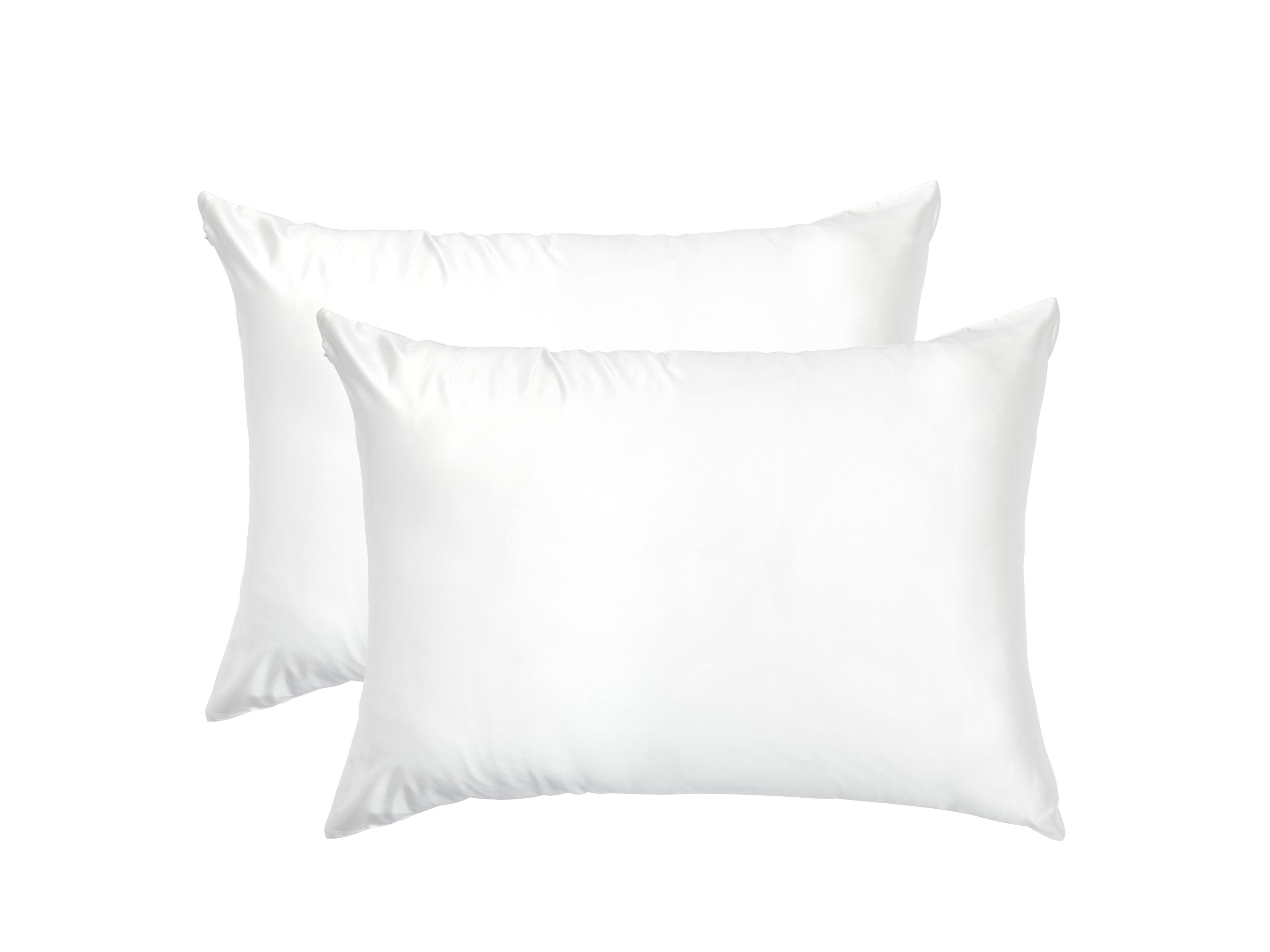 Twin Set Pearl White 100% Pure Mulberry Silk Pillowcase Infused with Hyaluronic Acid and Argan Oil - Lunalux