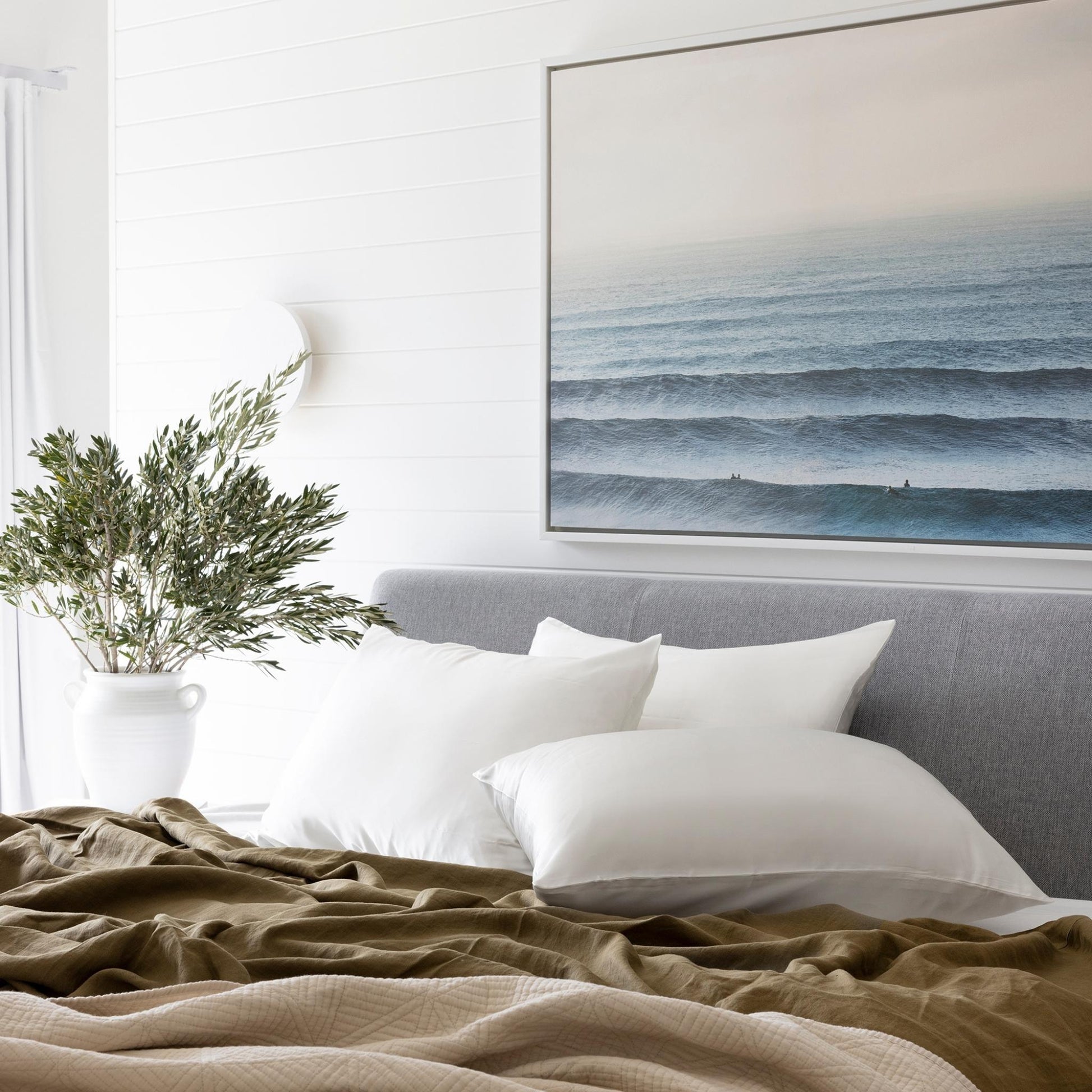 Twin Set Pearl White 100% Pure Mulberry Silk Pillowcase Infused with Hyaluronic Acid and Argan Oil - Lunalux