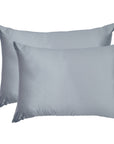 Twin Set Silver 100% Silk Pillowcases infused with Hyaluronic Acid and Argan Oil - Lunalux